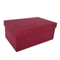 Sparkly Ruby Red Rectangular Glitter Rigid Nested Gift Box