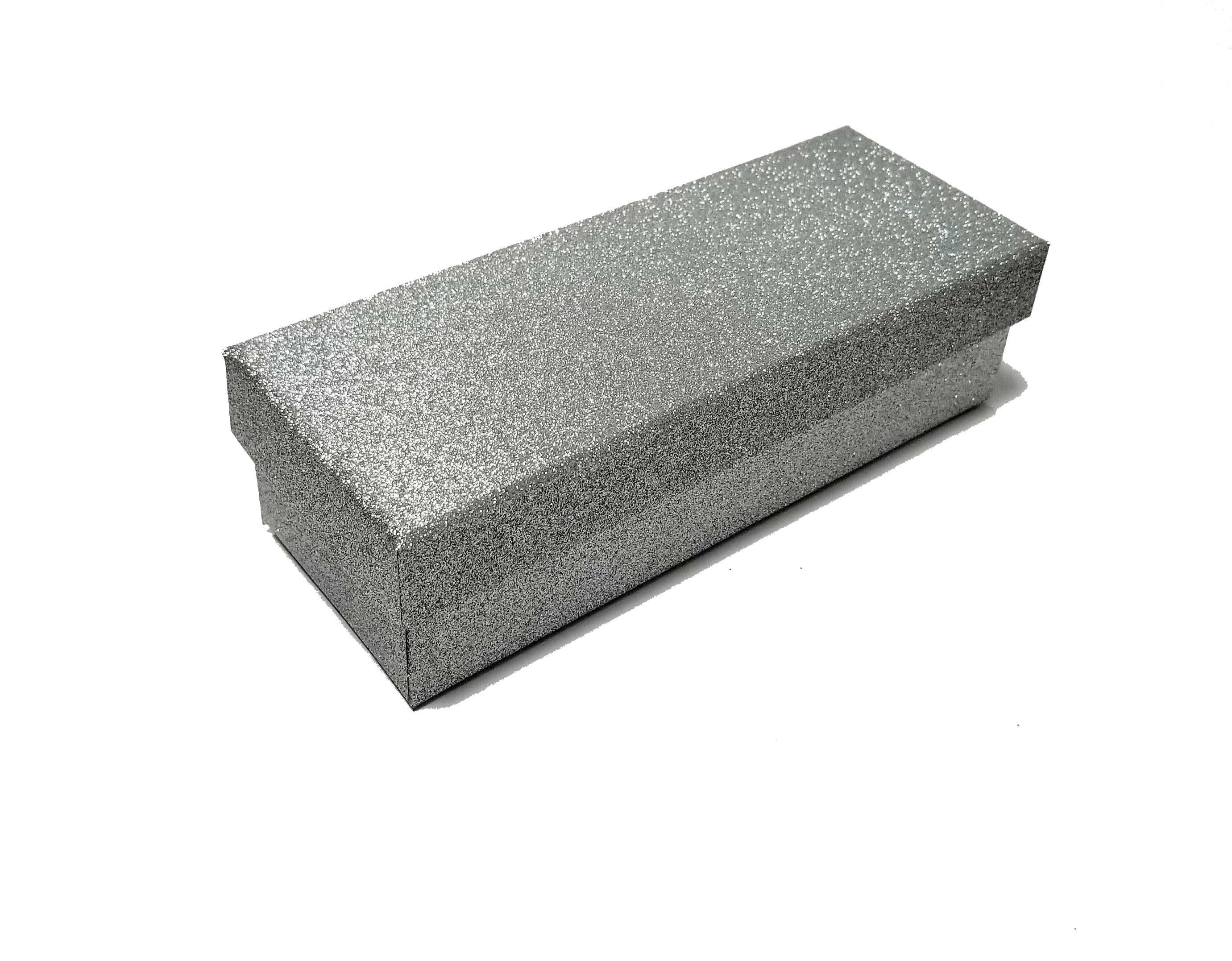 Small Rectangular Sparkly Glitter Rigid Gift Box With Lid