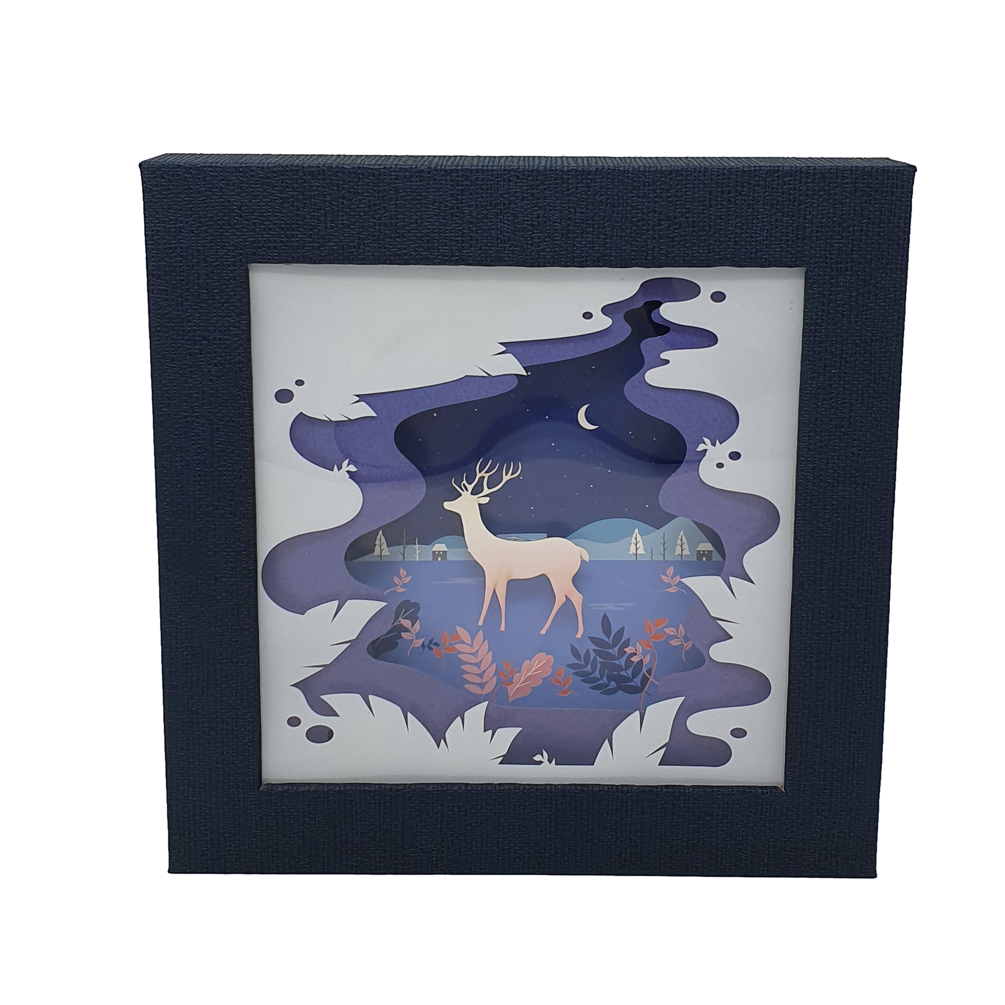 Papercraft Stag Christmas Square Gift Box Set