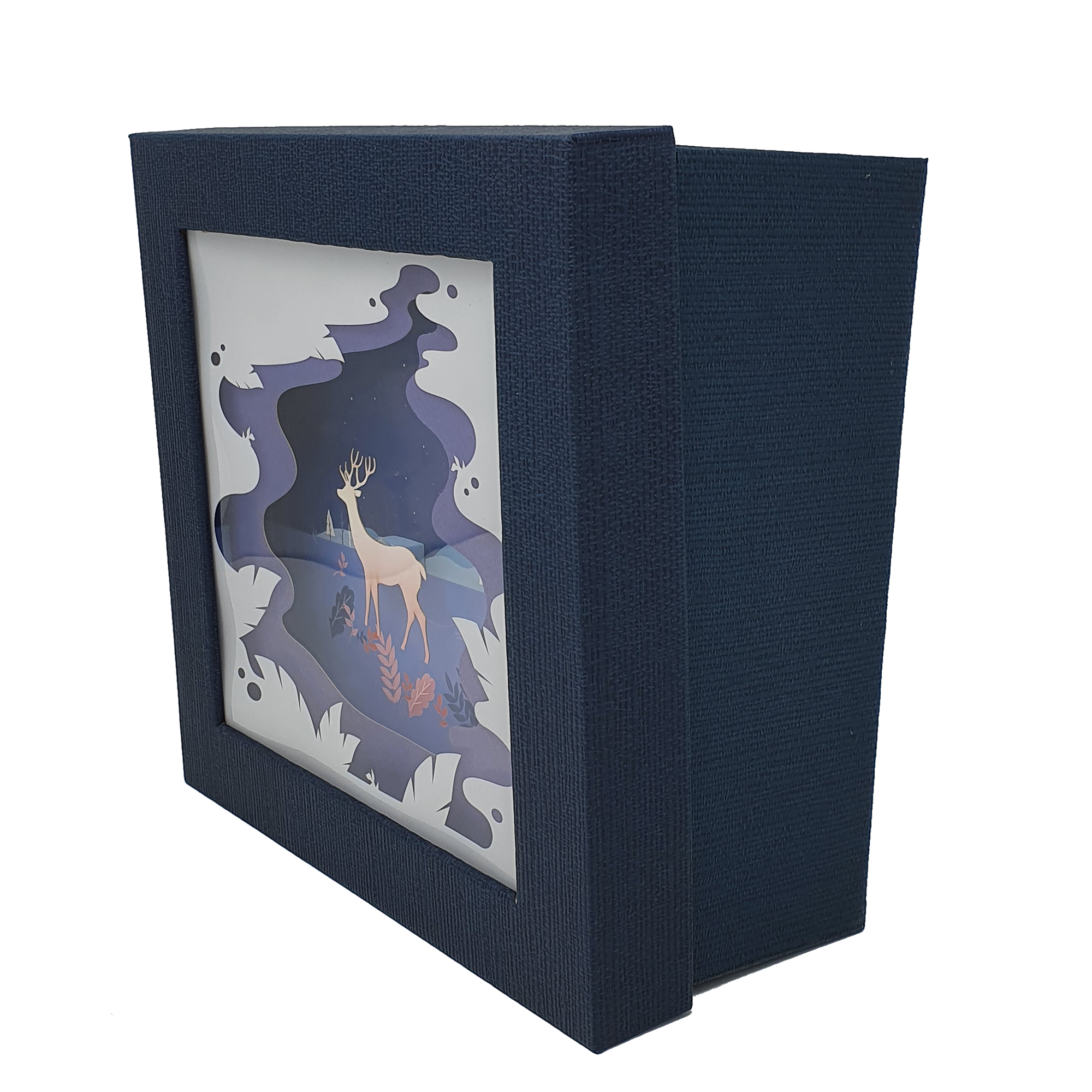 Papercraft Stag Christmas Square Gift Box Set