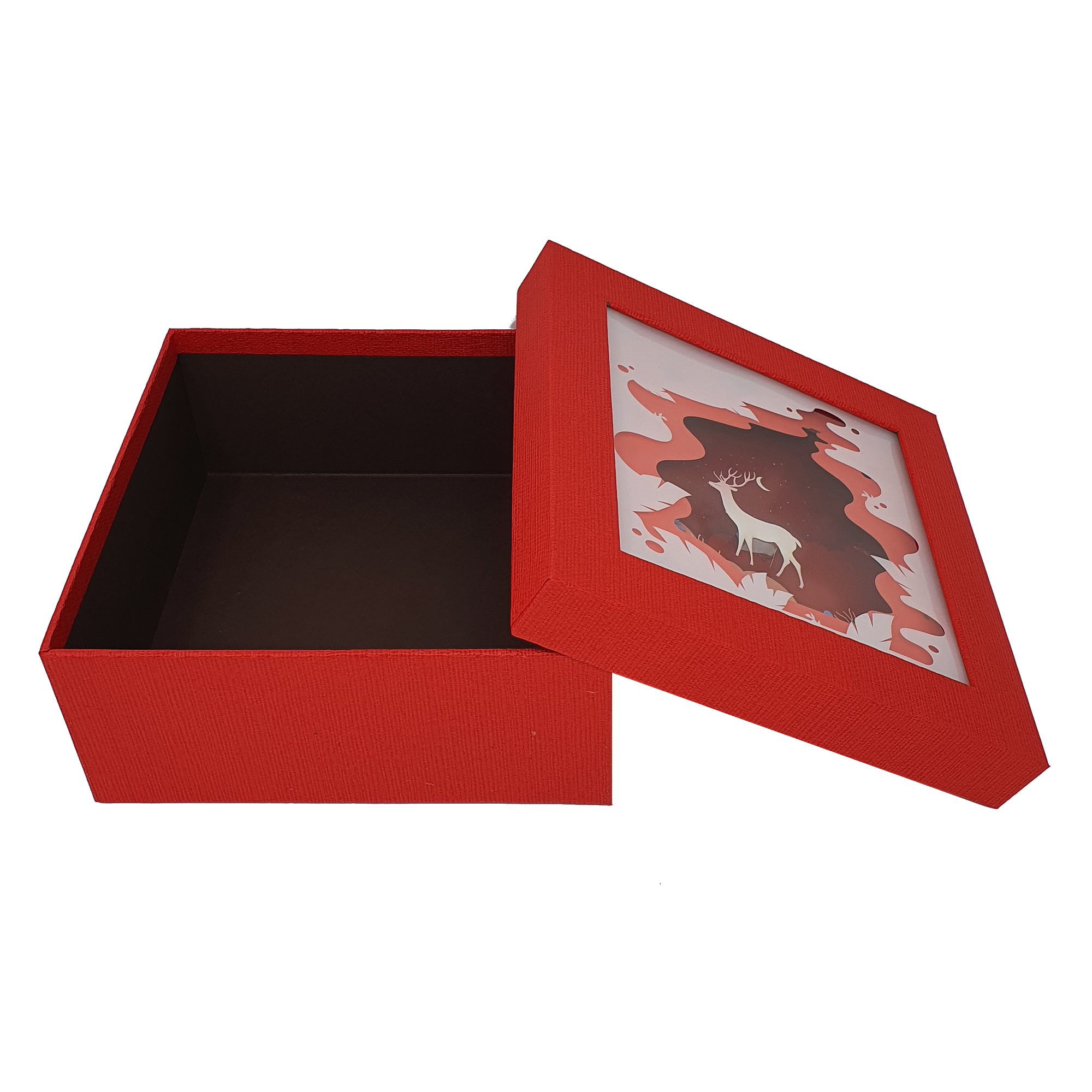 Papercraft Stag Christmas Square Gift Box Set
