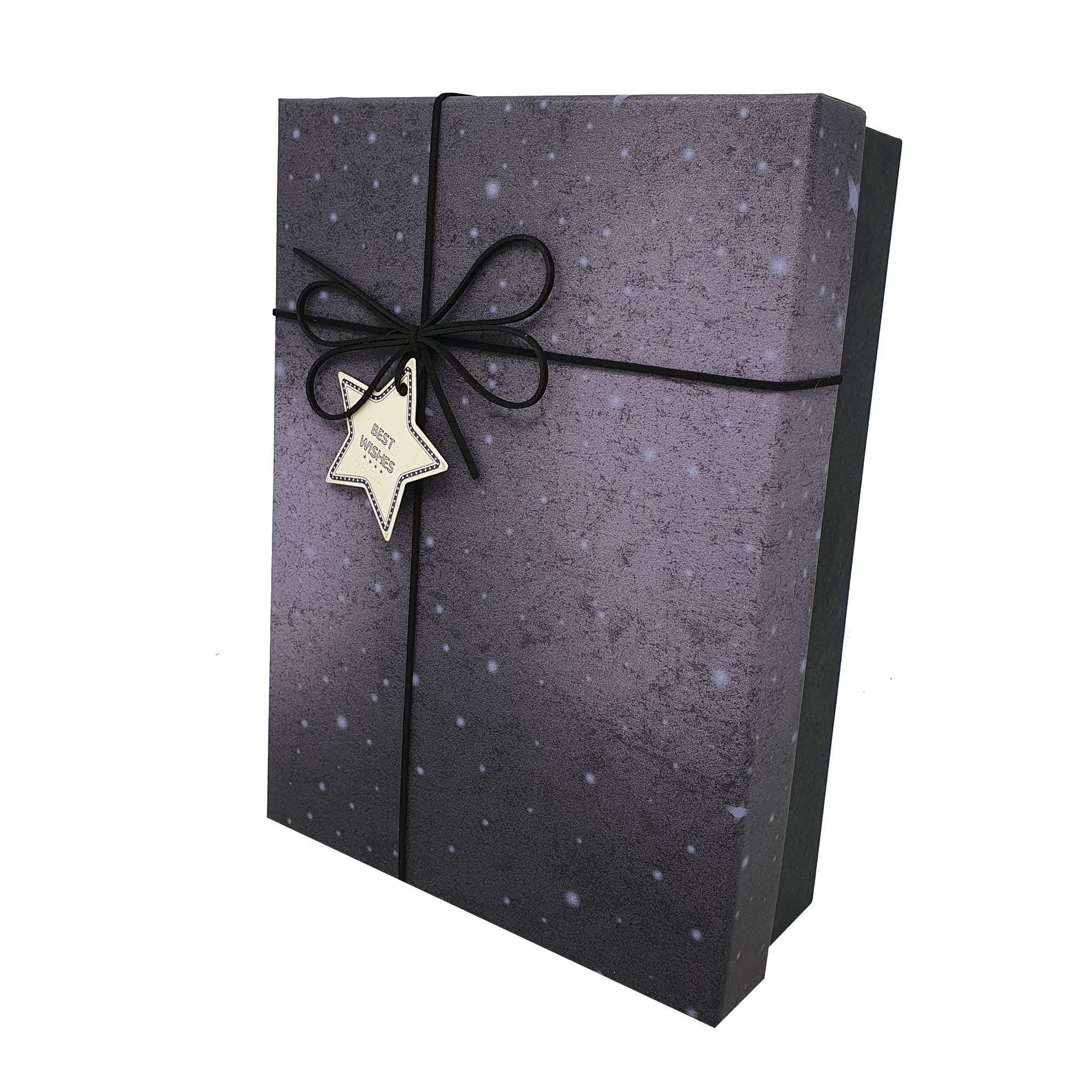 Starry Sky Rigid Gift Box with Ribbon and Bow