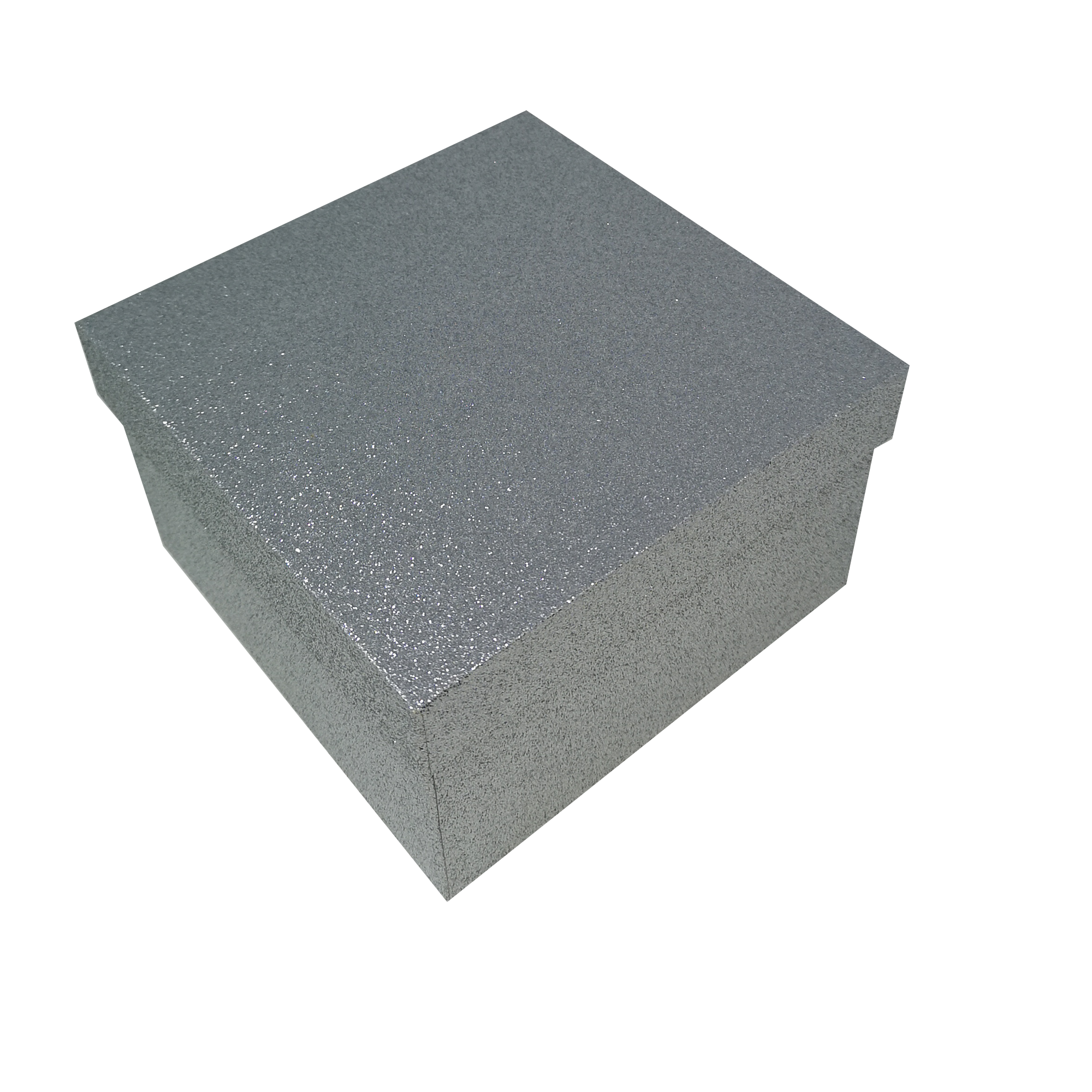 Silver Square Sparkly Glitter Rigid Nested Gift Box