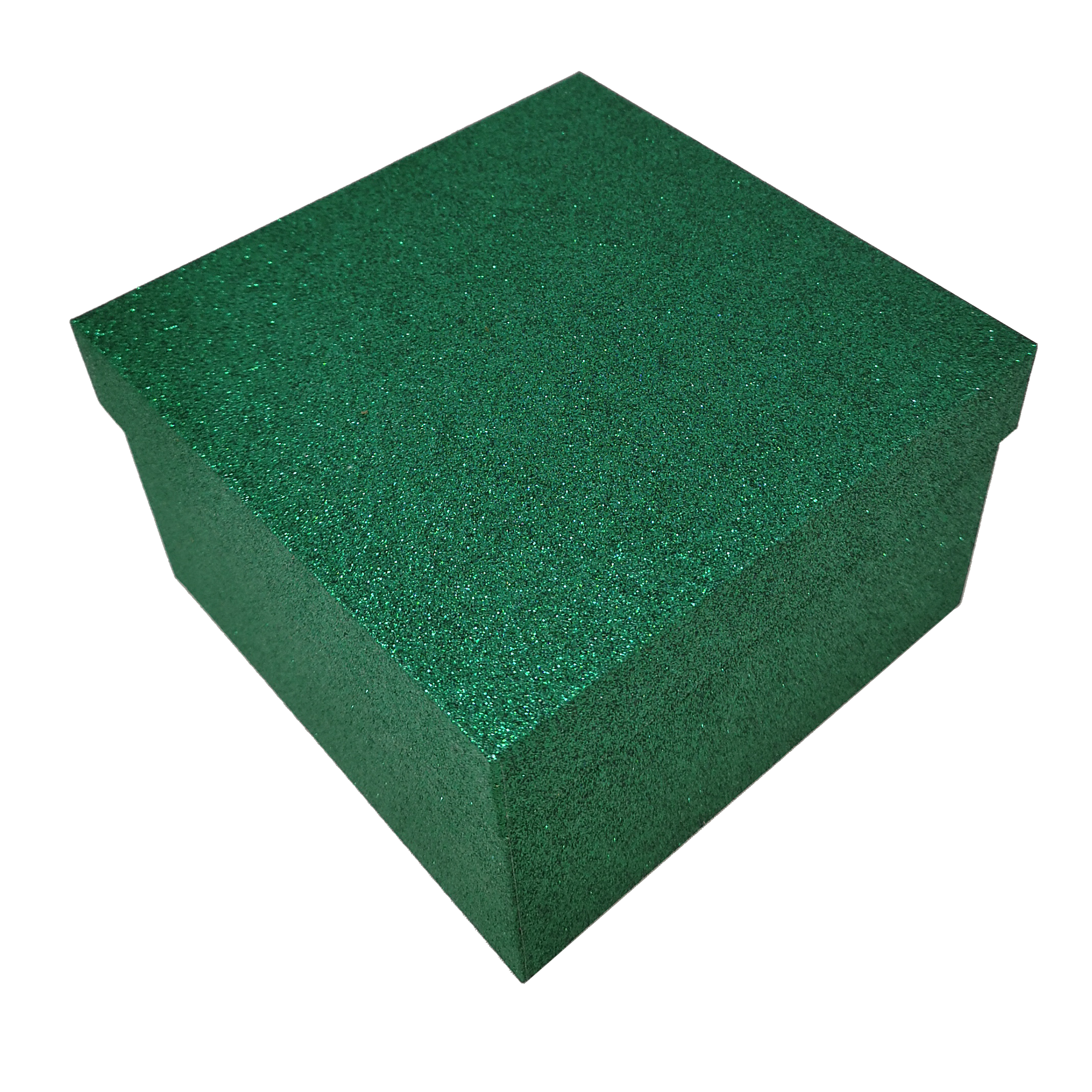 Green Square Sparkly Glitter Rigid Stacking Gift Boxes
