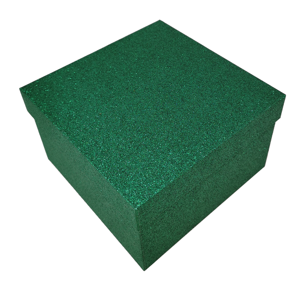 Green Square Sparkly Glitter Rigid Stacking Gift Boxes