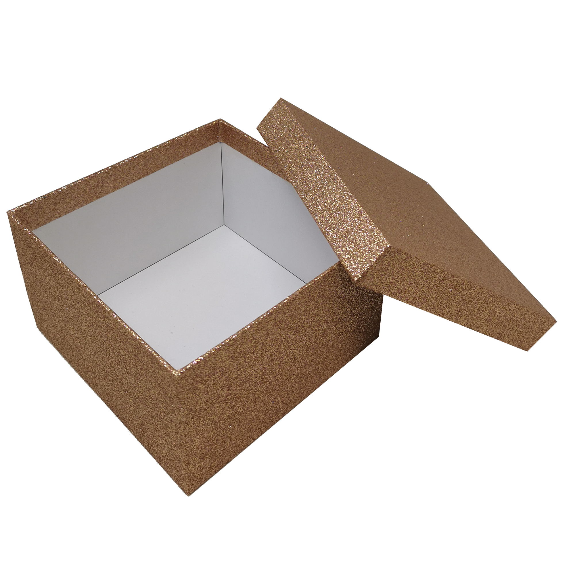 Rose Gold Square Sparkly Glitter Rigid Nested Gift Box