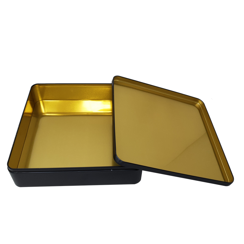 Printed Large Square Gift Tin Box With Solid Lid/ L235 x W235 x H65(mm)