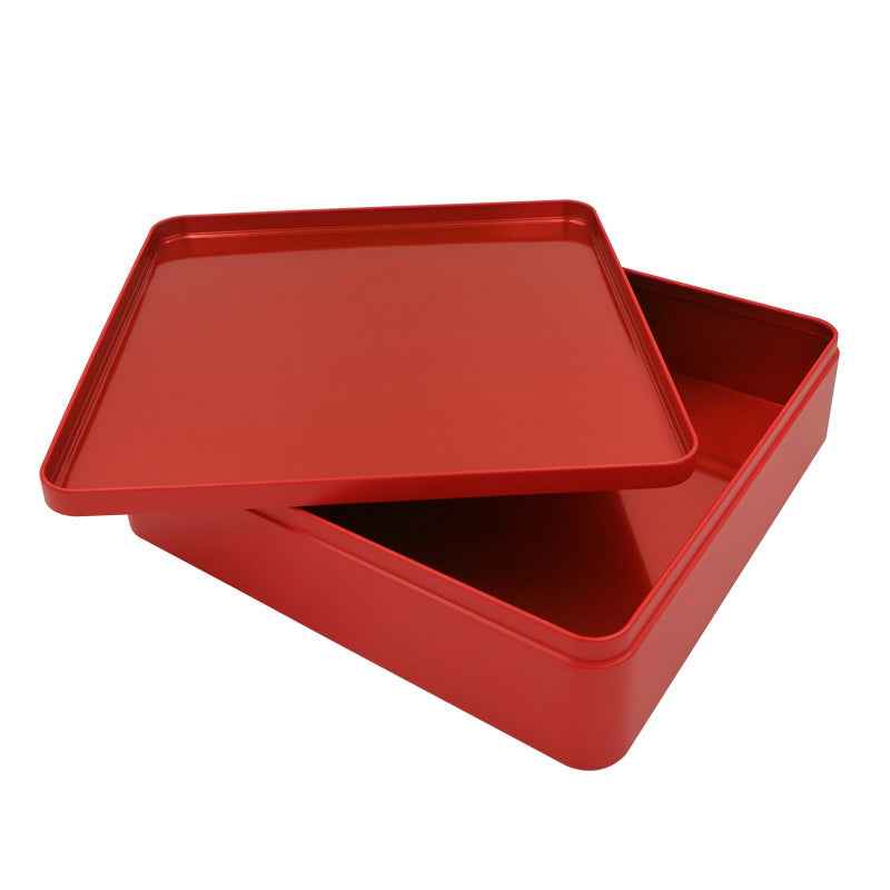 Printed Large Square Gift Tin Box With Solid Lid/ L235 x W235 x H65(mm)