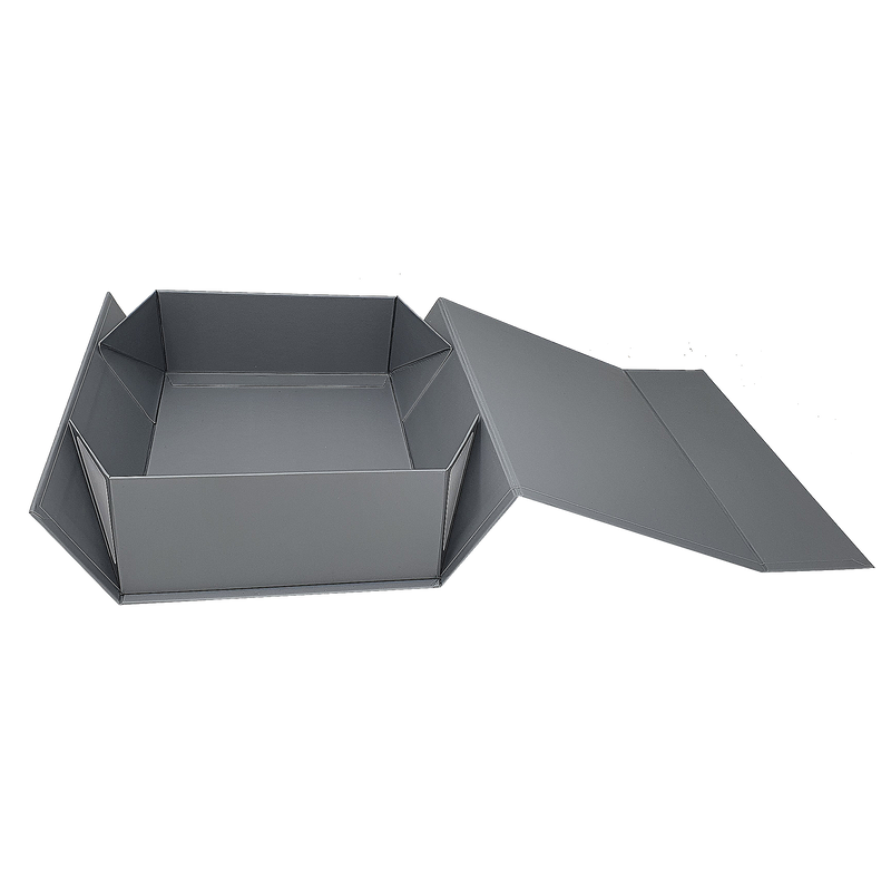 A4 Size Silver Grey Folding Magnetic Gift Box