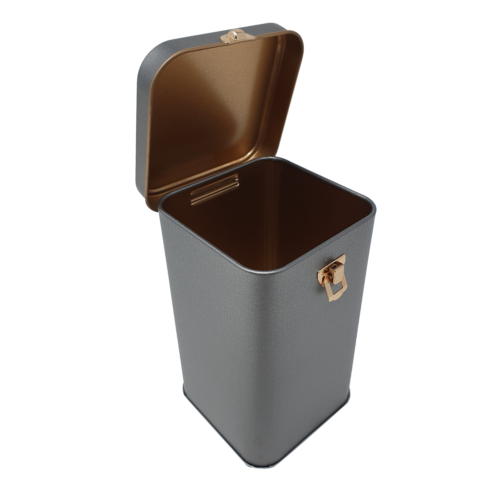 Square Storage Tin With Lock/ L100(mm) x W100(mm) x H190(mm)