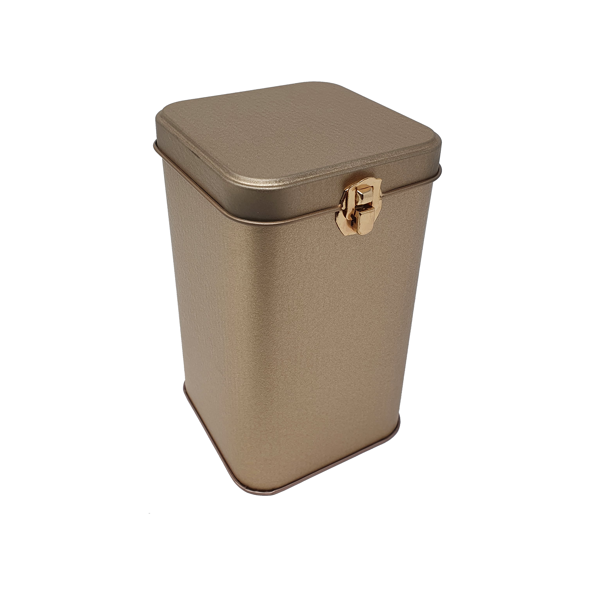 Square Storage Tin With Lock/ L100(mm) x W100(mm) x H190(mm)