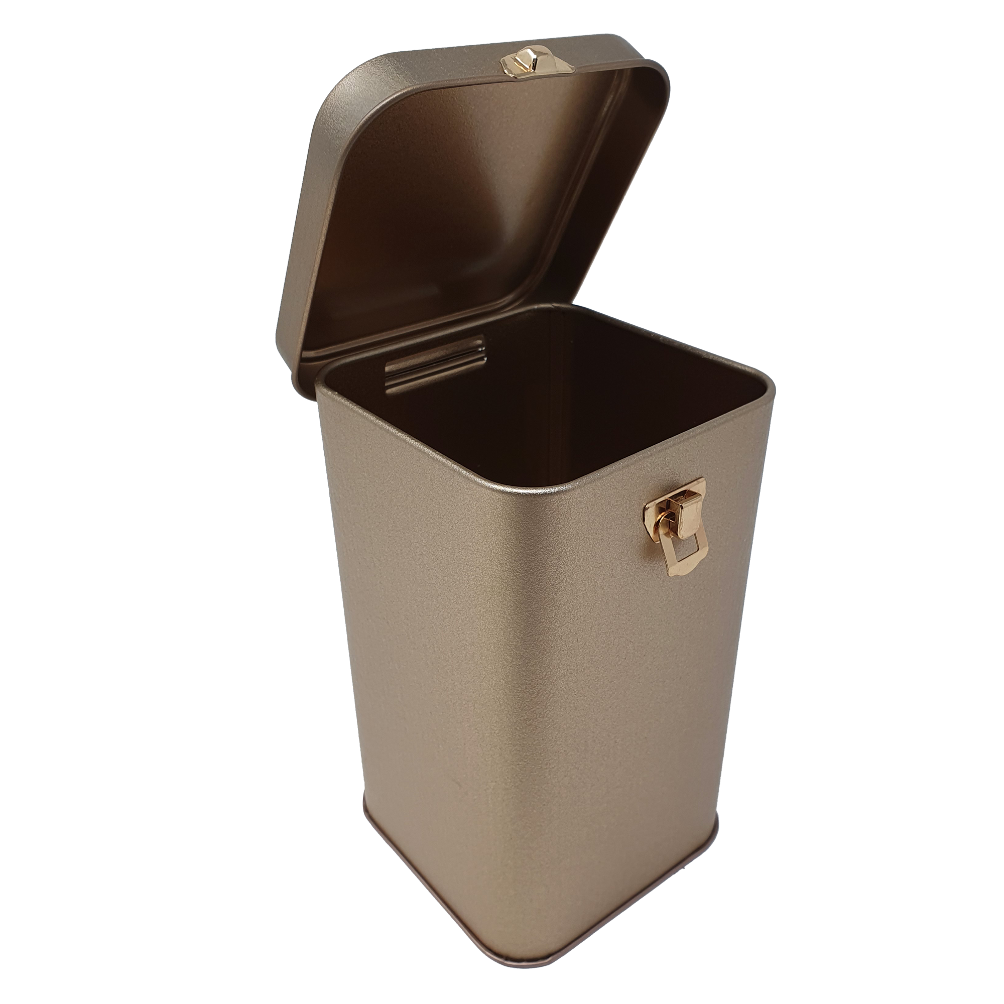 Square Storage Tin With Lock/ L100(mm) x W100(mm) x H190(mm)
