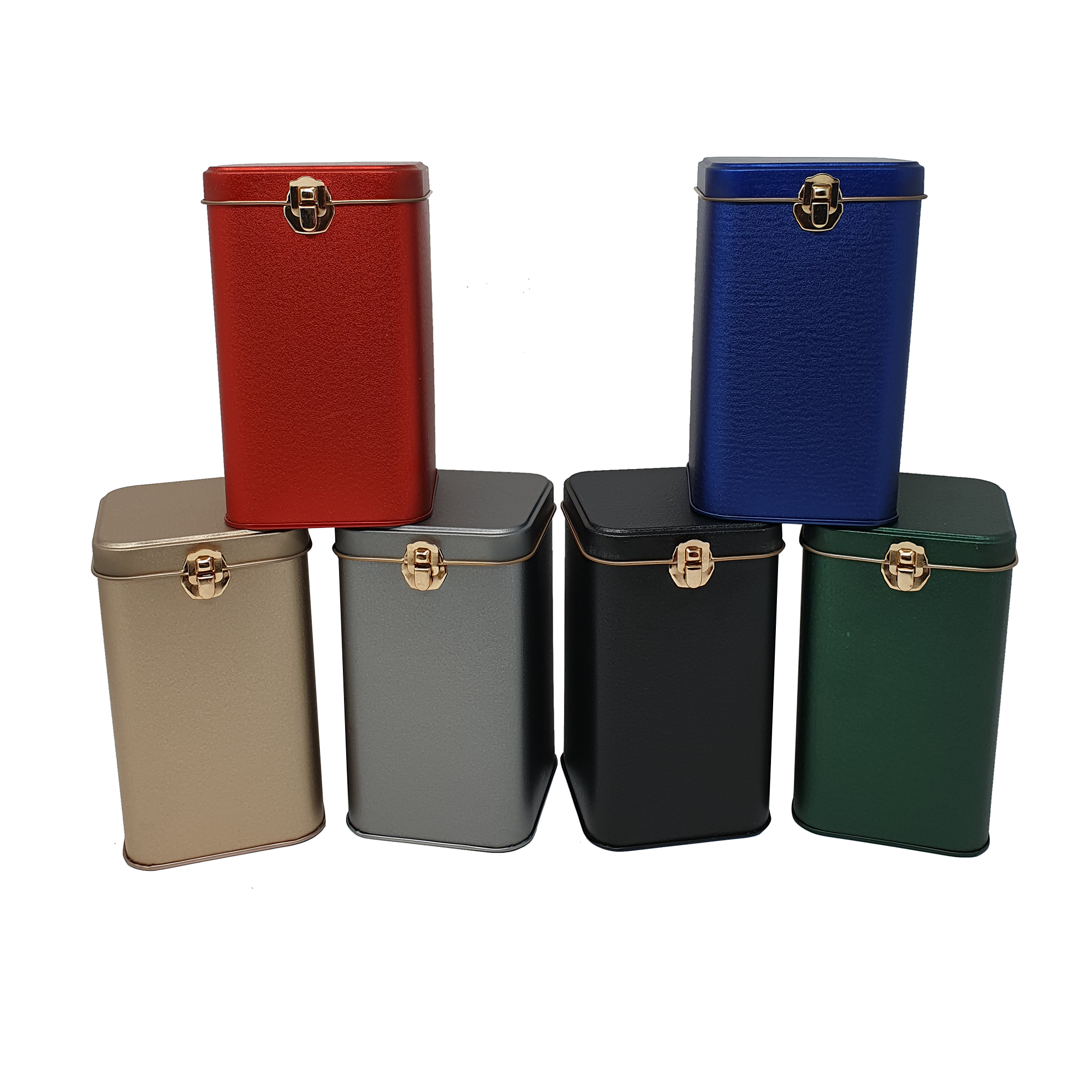 Square Storage Tin With Lock/ L100(mm) x W100(mm) x H190(mm)