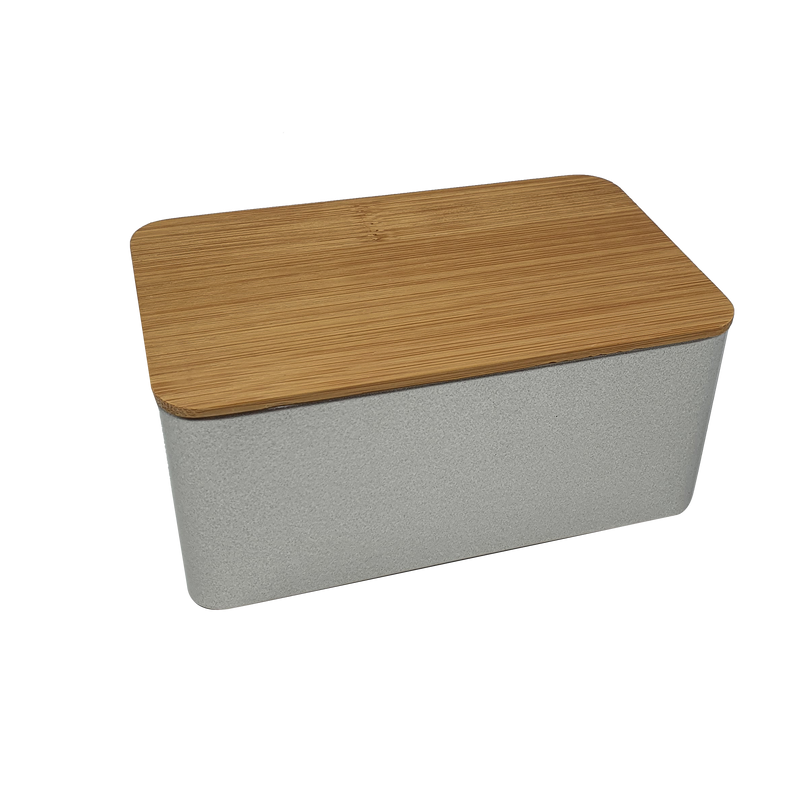 Rectangular Tin With Bamboo Solid Lid/ L130(mm) x W80(mm) x H58(mm)