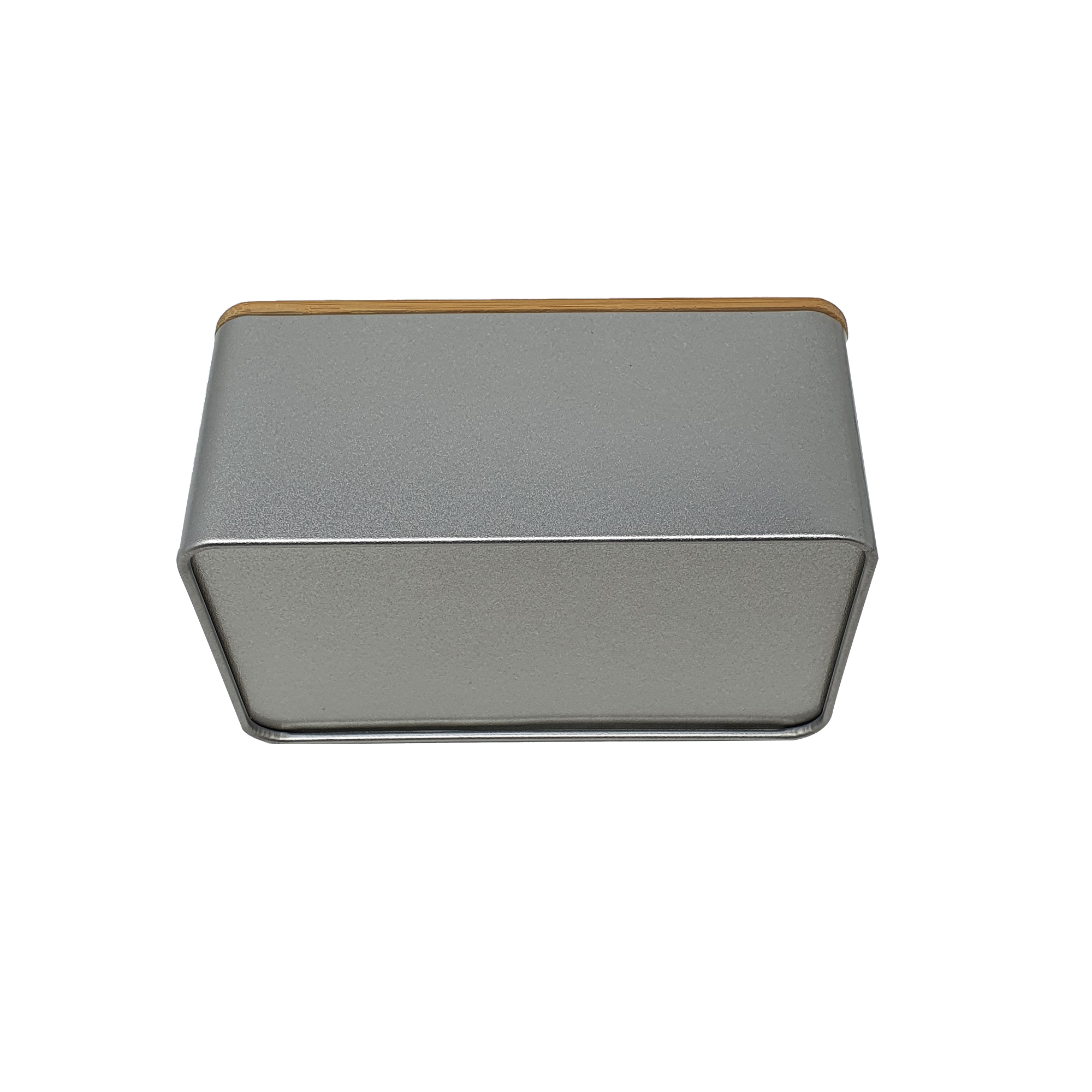 Rectangular Tin With Bamboo Solid Lid/ L130(mm) x W80(mm) x H58(mm)