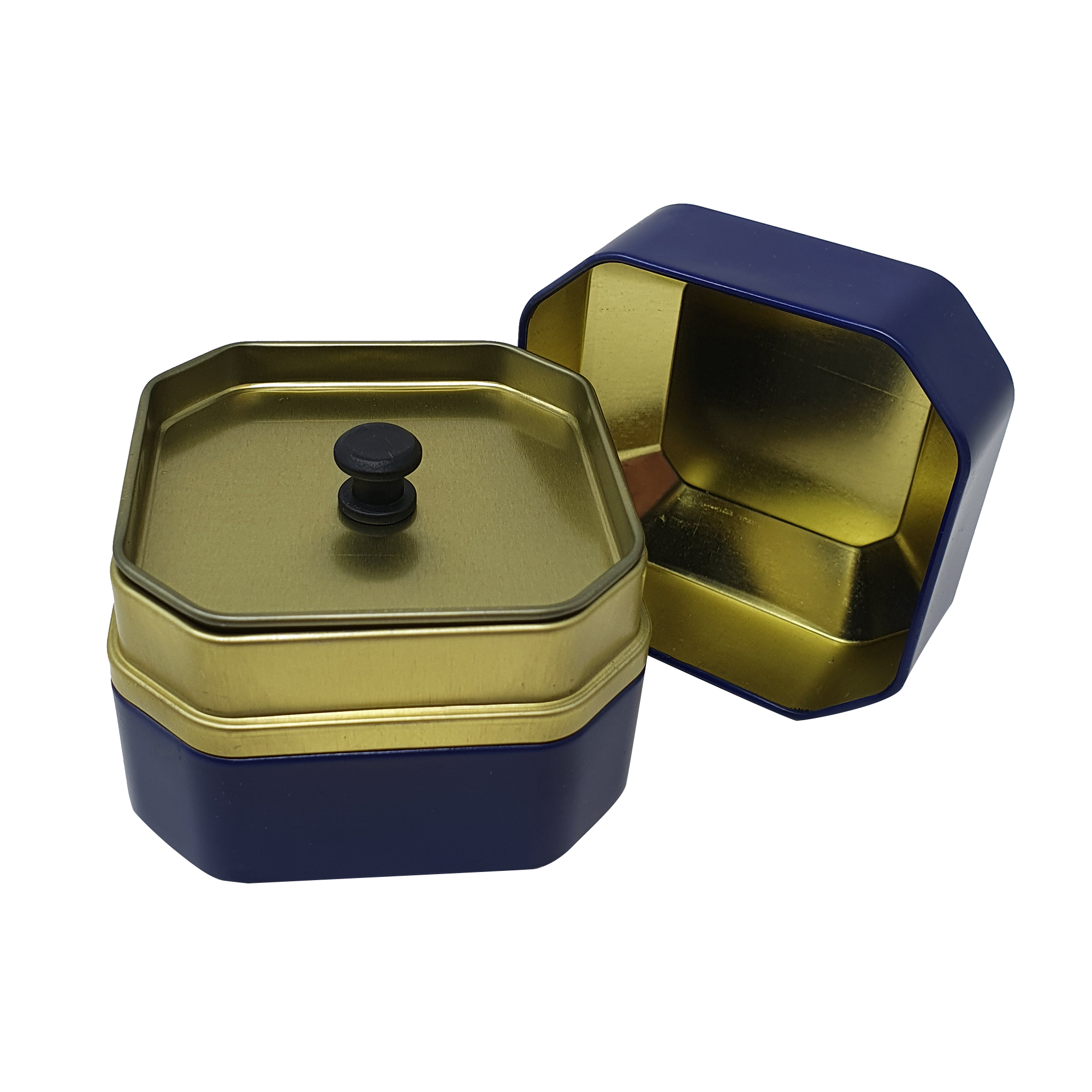 Luxury Hexagonal Mini Tin With Inner Lid/ D70 x H70 (mm)