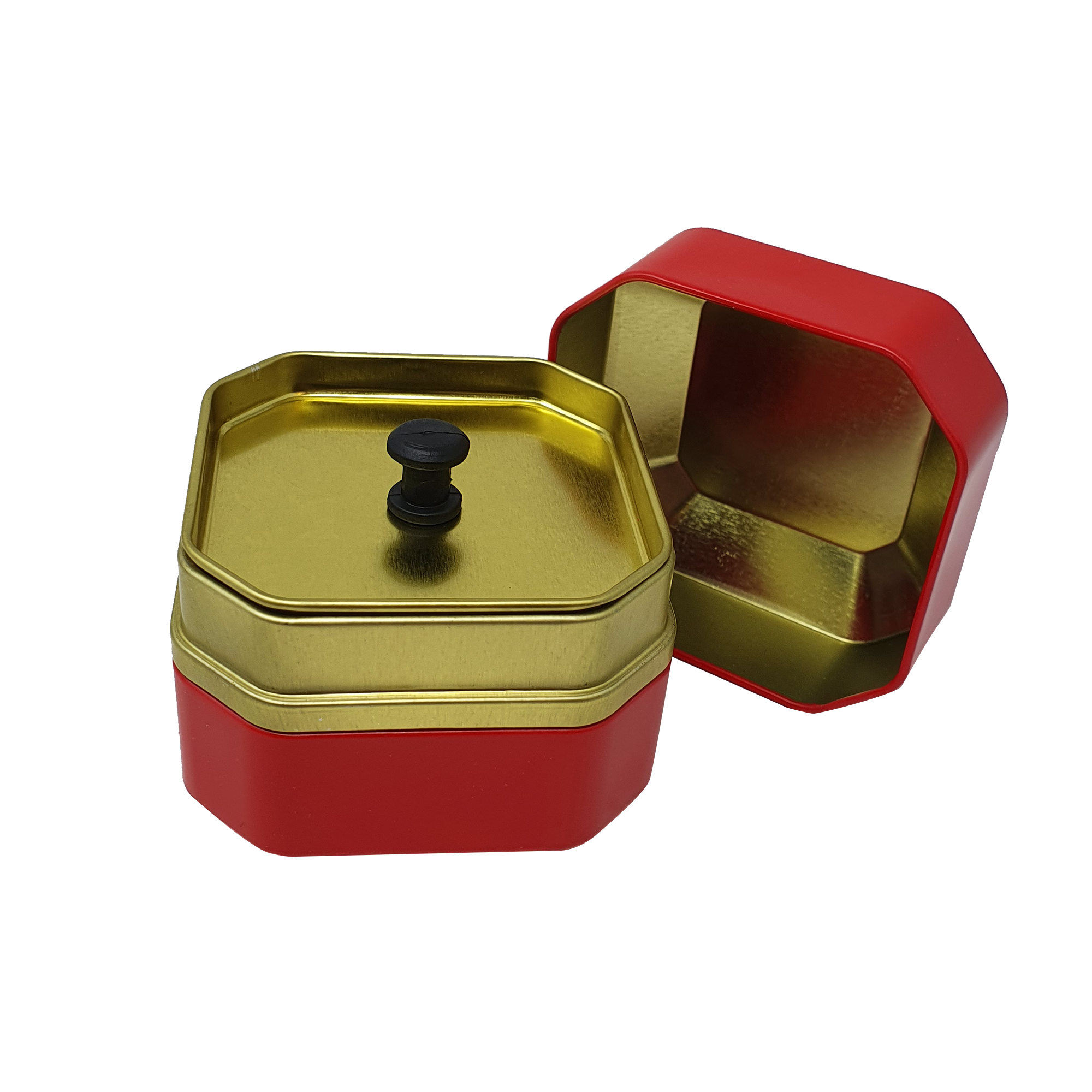 Luxury Hexagonal Mini Tin With Inner Lid/ D70 x H70 (mm)