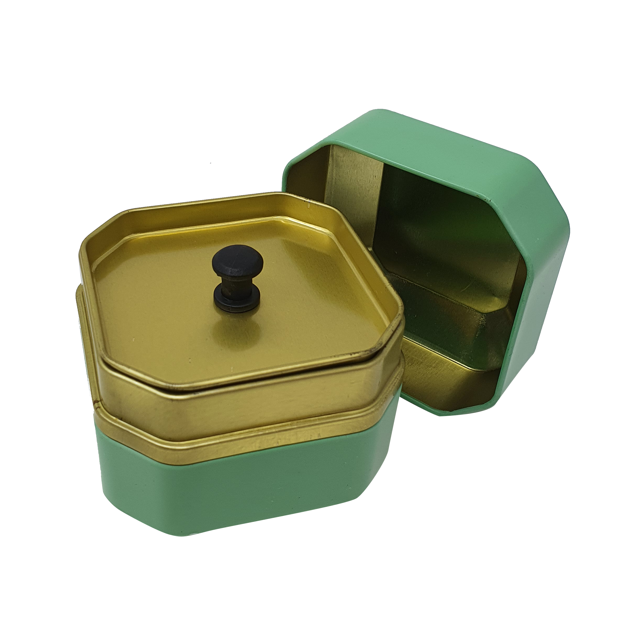 Luxury Hexagonal Mini Tin With Inner Lid/ D70 x H70 (mm)