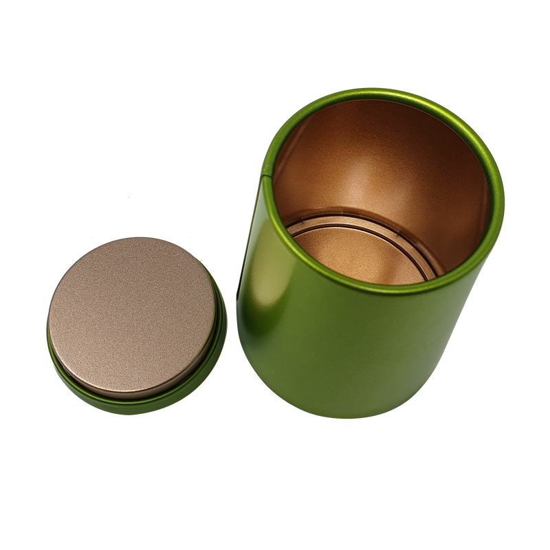 Cone Base Tea Tin With Round Solid Lid