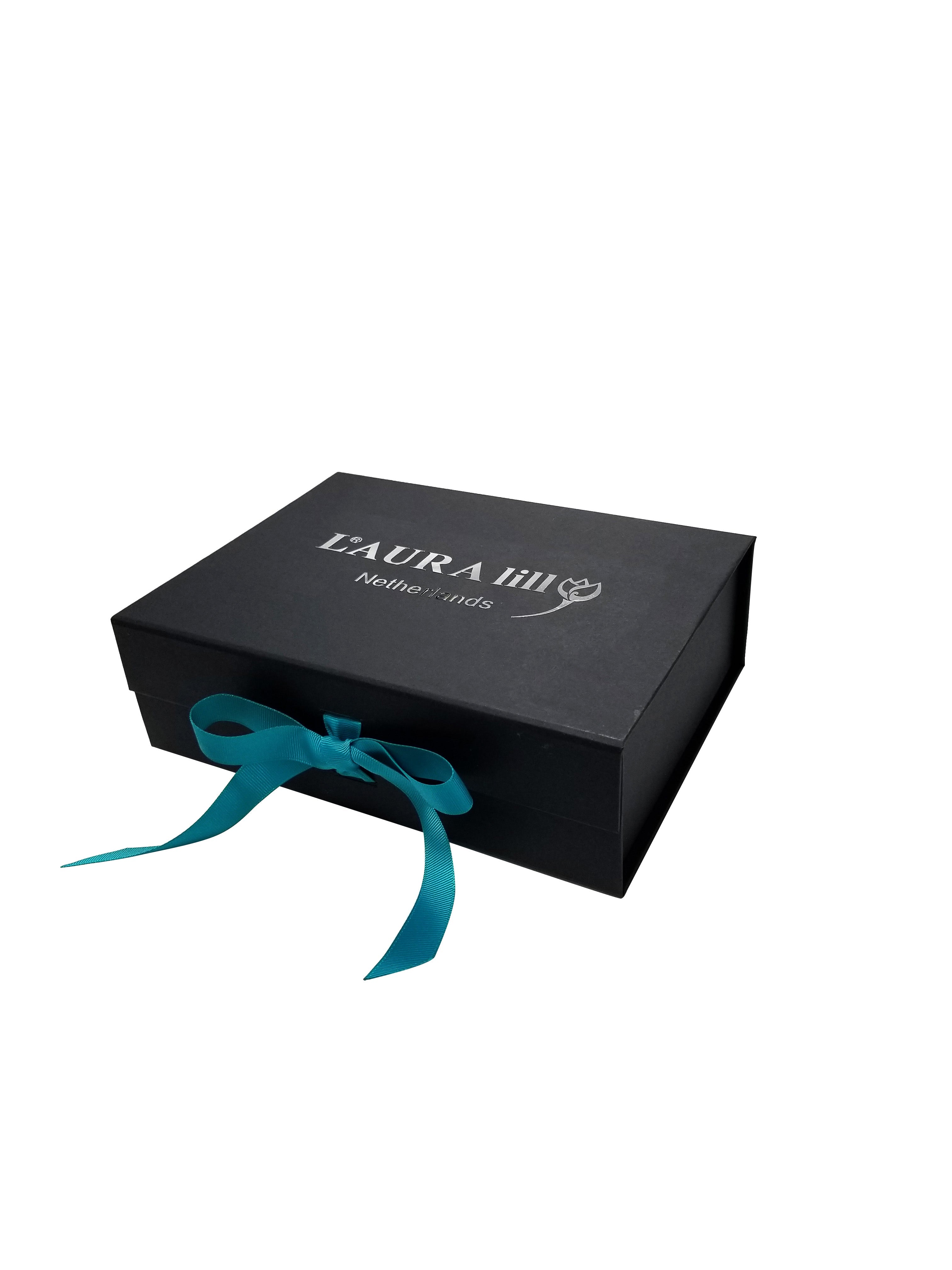 Wholesale Large A3 Size Black Folding Magnetic Gift Box with Changeable Ribbon