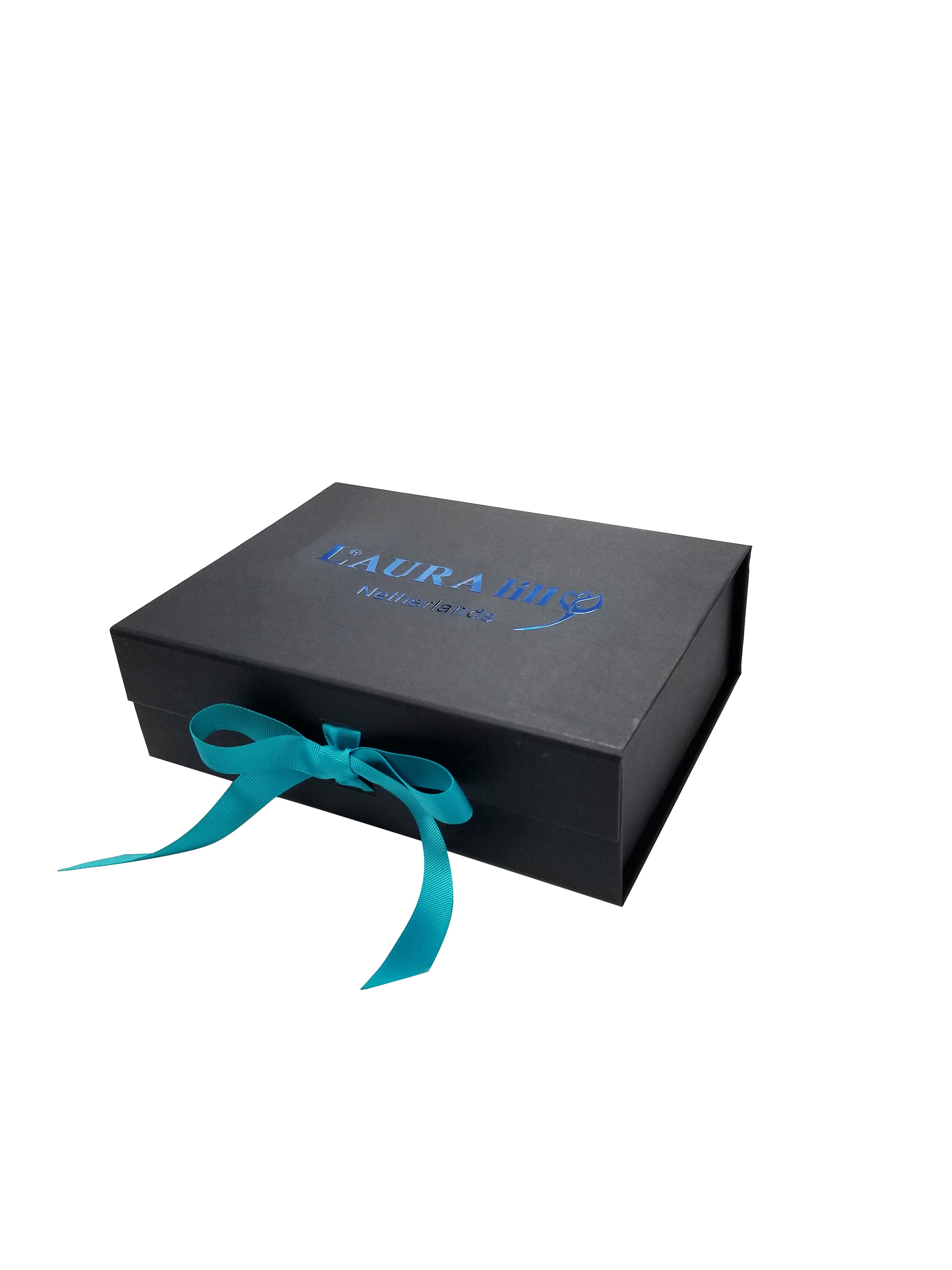 Wholesale Large A3 Size Black Folding Magnetic Gift Box with Changeable Ribbon
