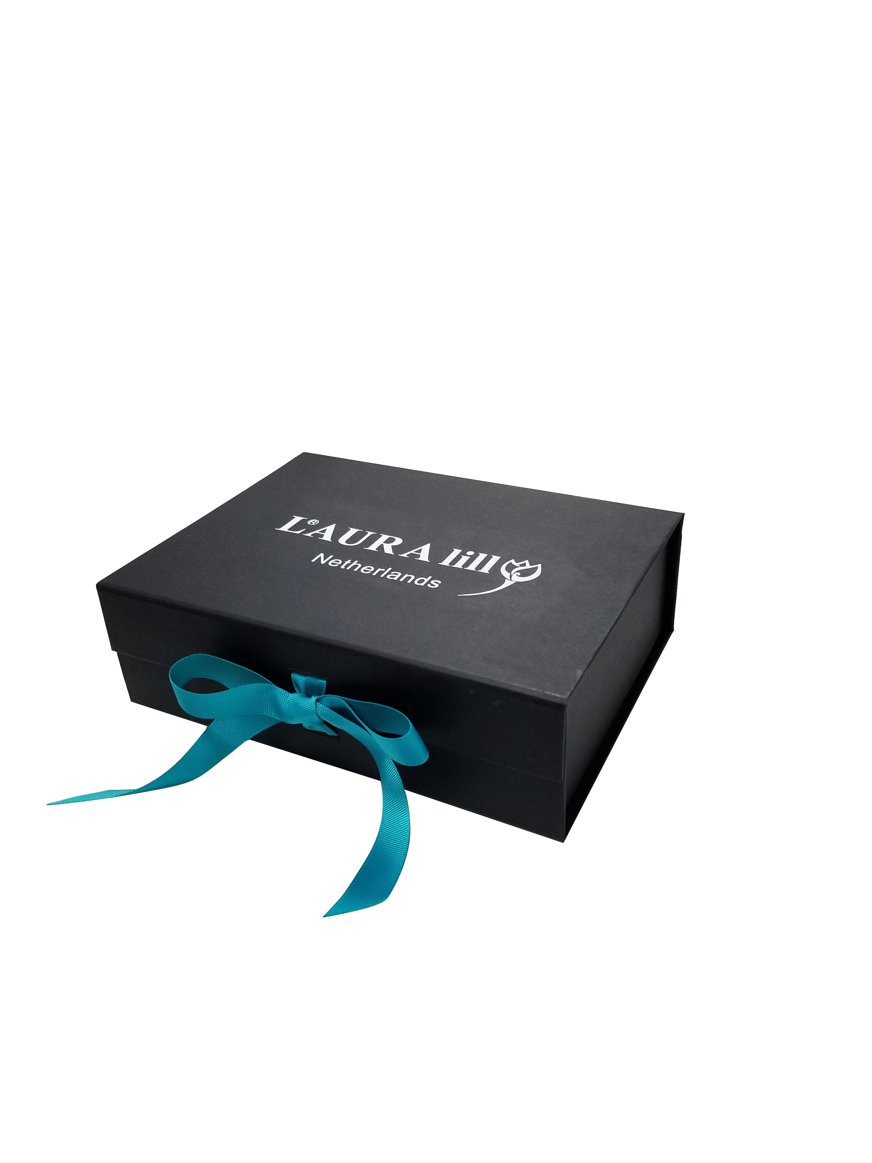 Wholesale Large A3 Size Black Folding Magnetic Gift Box with Changeable Ribbon