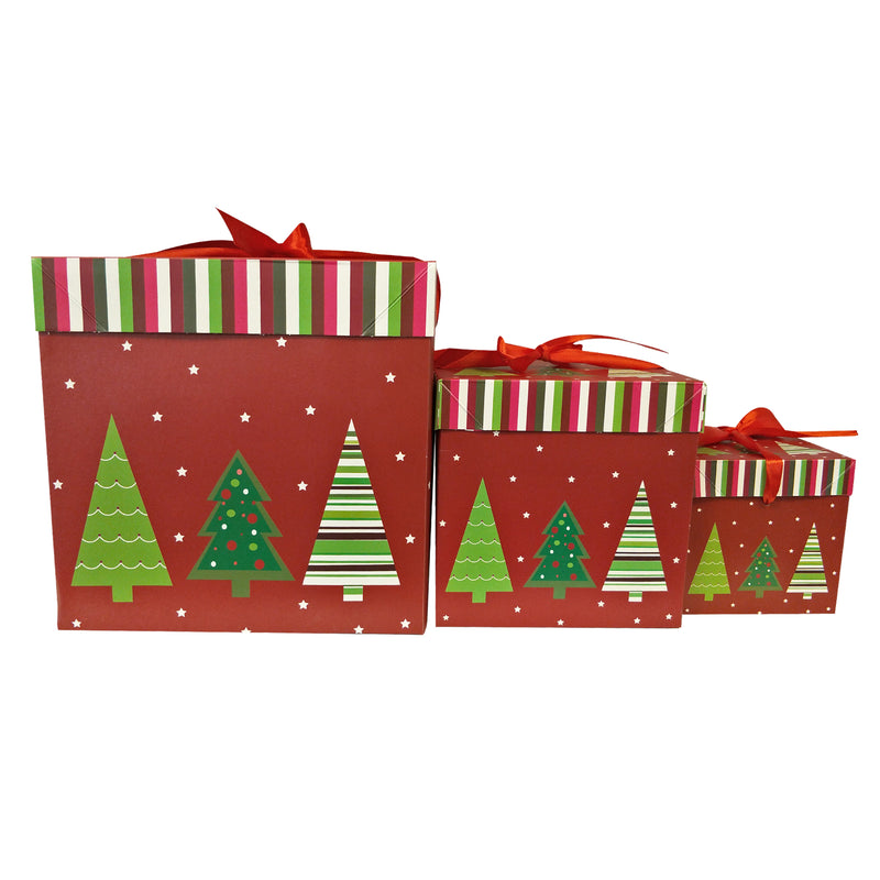 10 pcs/Fold-able Cardboard Christmas Gift Box With Ribbon - Ld Packagingmall