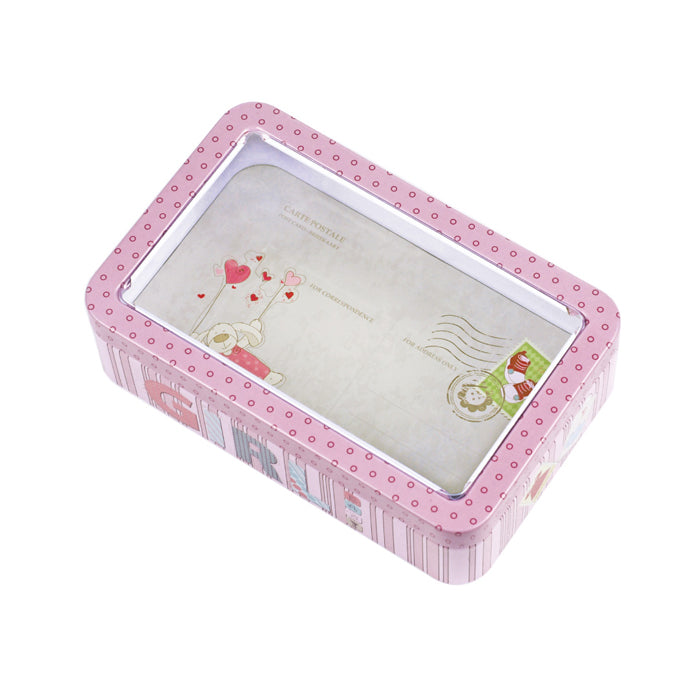 Rectangular Solid Lid With Window Christmas Gifts Storage Tin - Ld Packagingmall