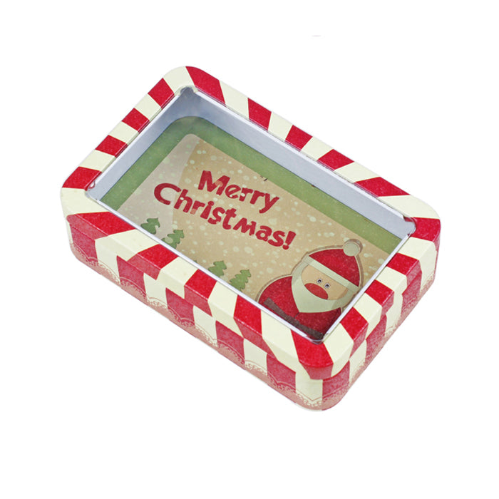 Rectangular Solid Lid With Window Christmas Gifts Storage Tin - Ld Packagingmall