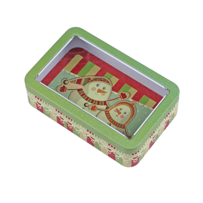 Rectangular Solid Lid With Window Christmas Gifts Storage Tin - Ld Packagingmall