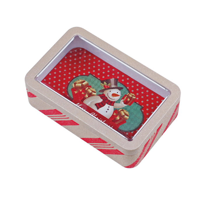 Rectangular Solid Lid With Window Christmas Gifts Storage Tin - Ld Packagingmall