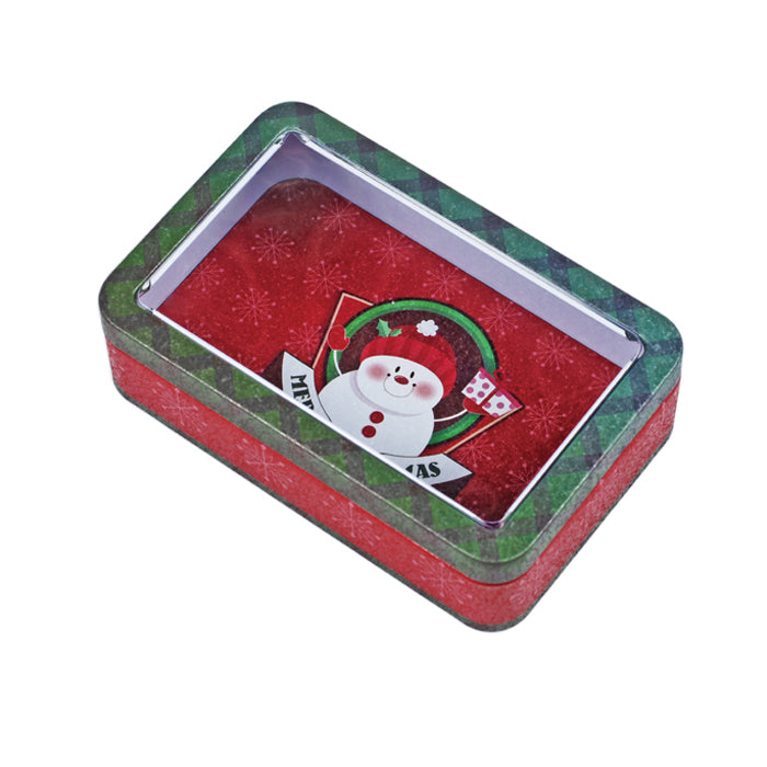 Rectangular Solid Lid With Window Christmas Gifts Storage Tin - Ld Packagingmall