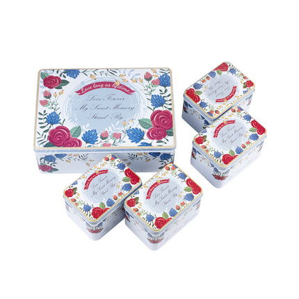 Rectangular Step Lid Storage Tin - Set of 5 - Ld Packagingmall