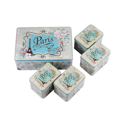 Rectangular Step Lid Storage Tin - Set of 5 - Ld Packagingmall