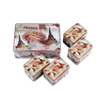 Rectangular Step Lid Storage Tin - Set of 5 - Ld Packagingmall