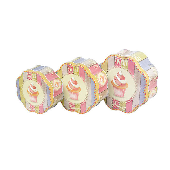 Flower Shaped Slip Lid Stackable Storage Tin -Set of 3 - Ld Packagingmall