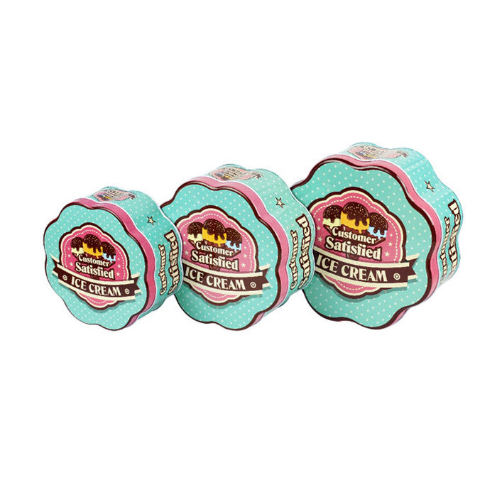 Flower Shaped Slip Lid Stackable Storage Tin -Set of 3 - Ld Packagingmall