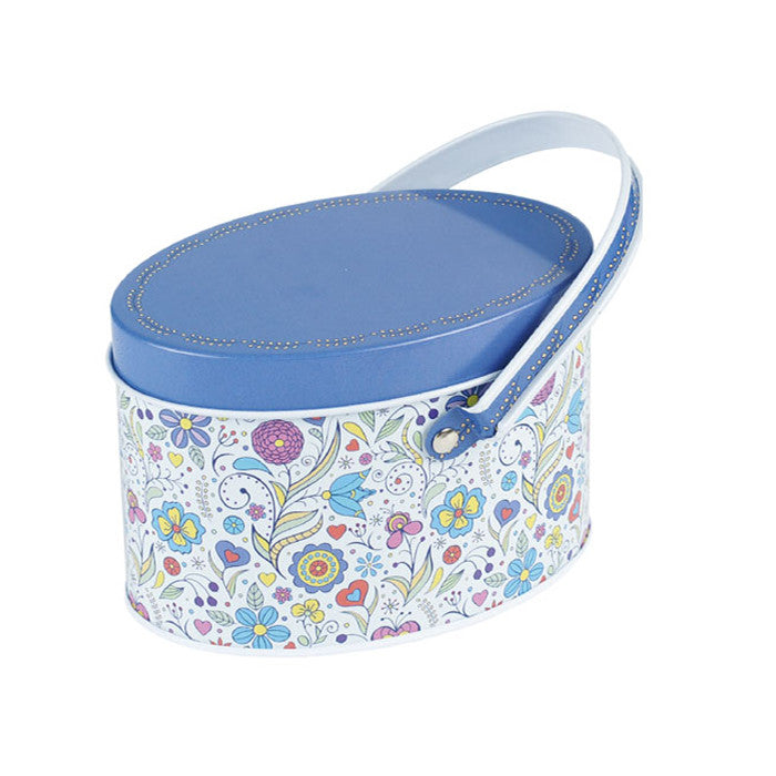 Oval Slip Lid Storage Tin with Handle - Ld Packagingmall