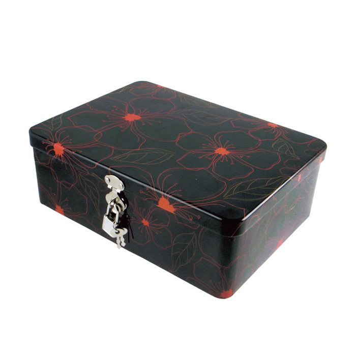 Rectangular Solid Lid  Storage Tin with Lock - Ld Packagingmall