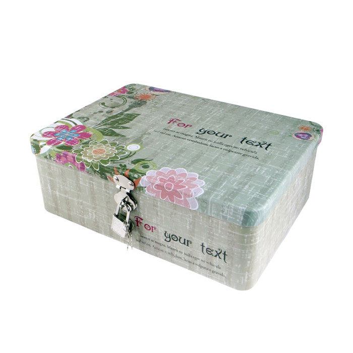 Rectangular Solid Lid  Storage Tin with Lock - Ld Packagingmall