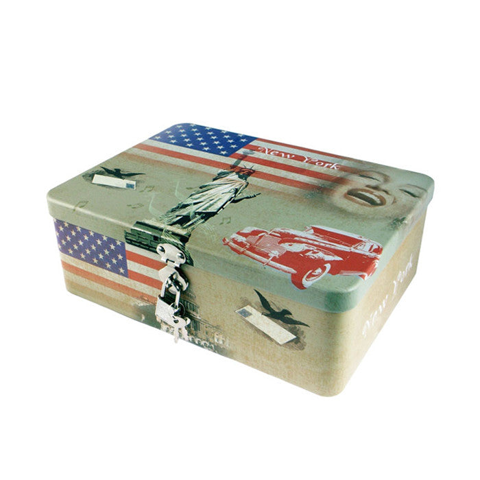 Rectangular Solid Lid  Storage Tin with Lock - Ld Packagingmall