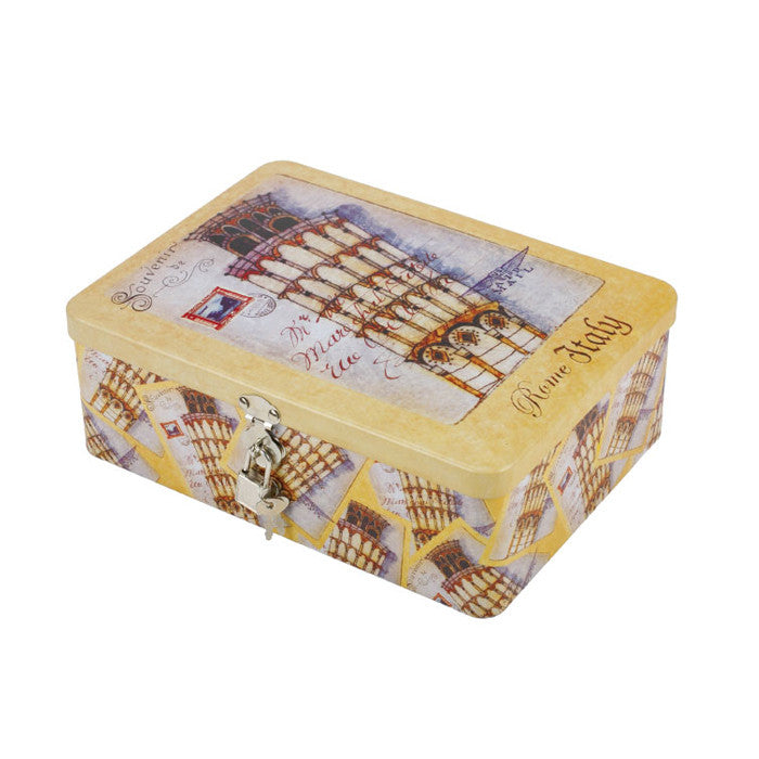 Rectangular Solid Lid  Storage Tin with Lock - Ld Packagingmall