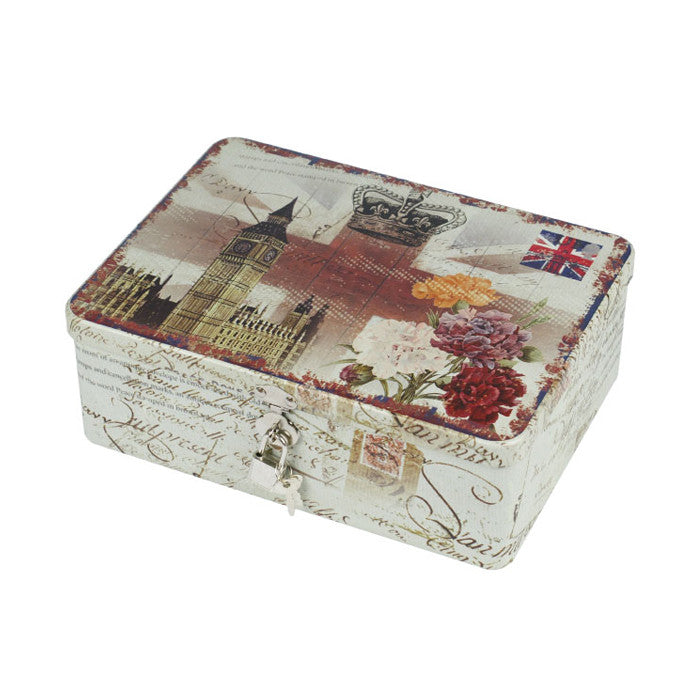 Rectangular Solid Lid  Storage Tin with Lock - Ld Packagingmall