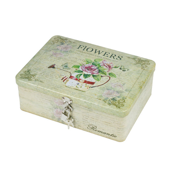 Rectangular Solid Lid  Storage Tin with Lock - Ld Packagingmall