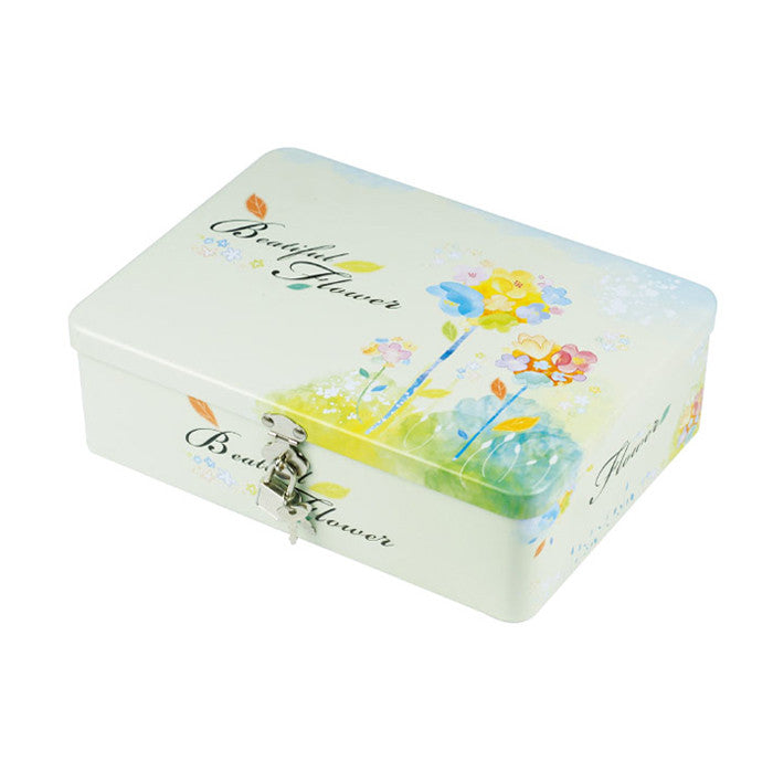 Rectangular Solid Lid  Storage Tin with Lock - Ld Packagingmall