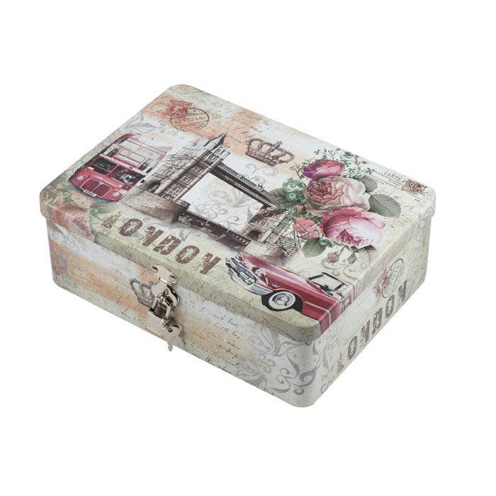 Rectangular Solid Lid  Storage Tin with Lock - Ld Packagingmall