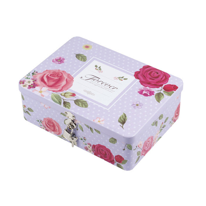 Rectangular Solid Lid  Storage Tin with Lock - Ld Packagingmall