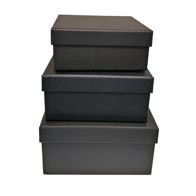 Natural kraft /Black Square Rigid Gift Box With Lift Off Lid - Ld Packagingmall