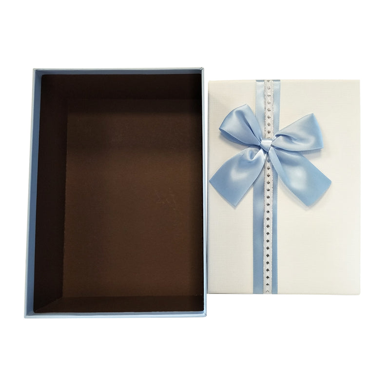 Luxury Rigid Rectangular Gift Box with Ribbon and Bow- Set of 3 - Ld Packagingmall