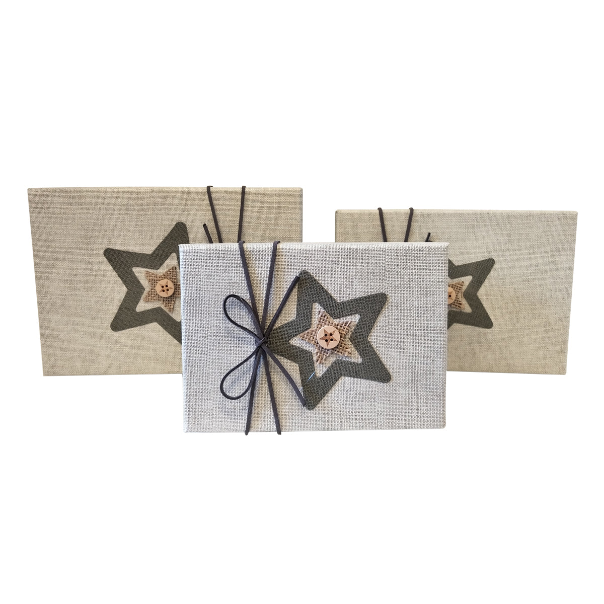 Luxury Rigid Rectangular Gift Box with Handmade Star - Set of 3 - Ld Packagingmall